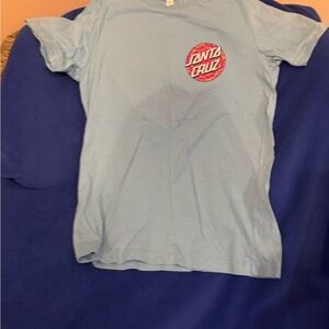 Santa Cruz Skateboards Men’s Light Blue T-Shirt. Size Medium
